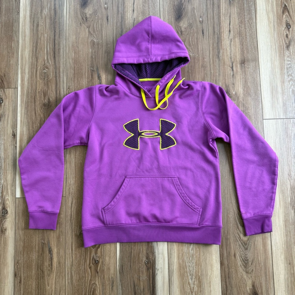Under Armour UA Storm Hoodie – Purple & Yellow Logo – Size M